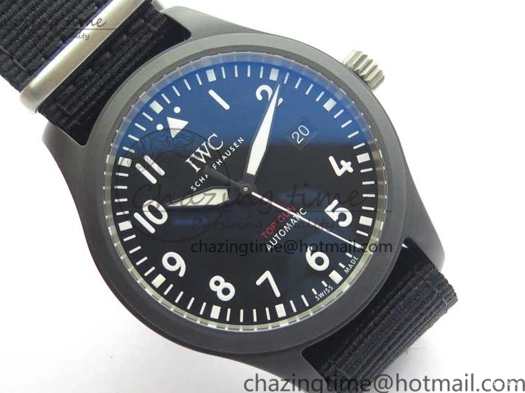 MIROTIME 0223 Pilot IW326901 Real Ceramic MK 1:1 Best Edition Black Dial On Nylon Strap MIYOTA FastDry 7126